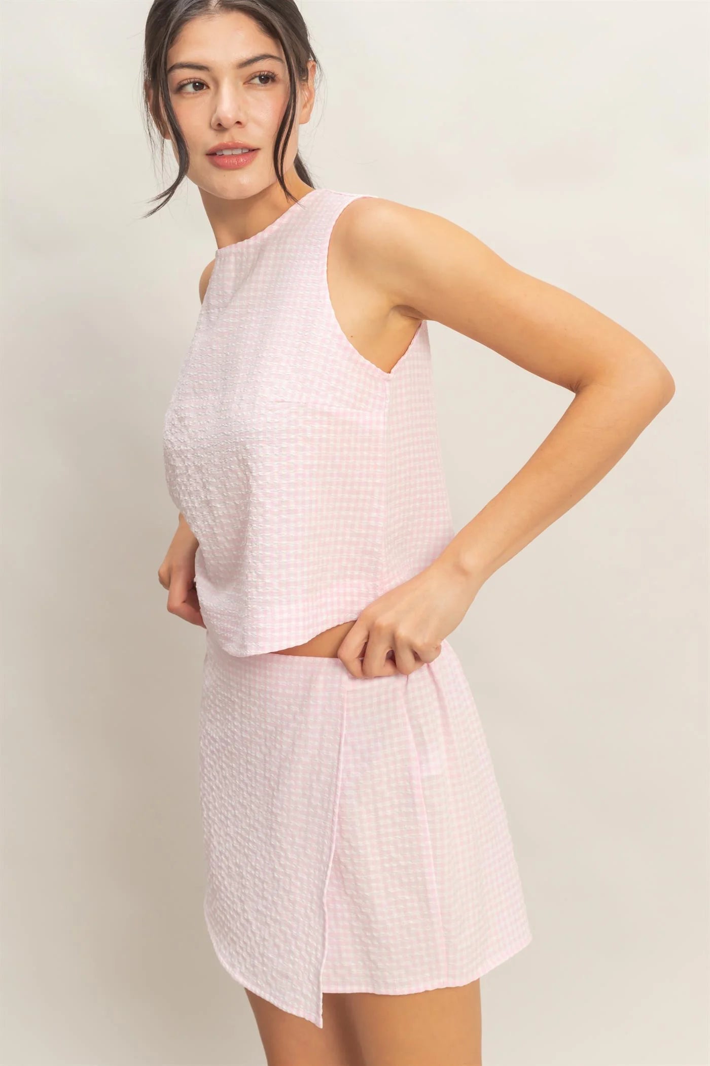HF Gingham Checkered Top/Skort SET