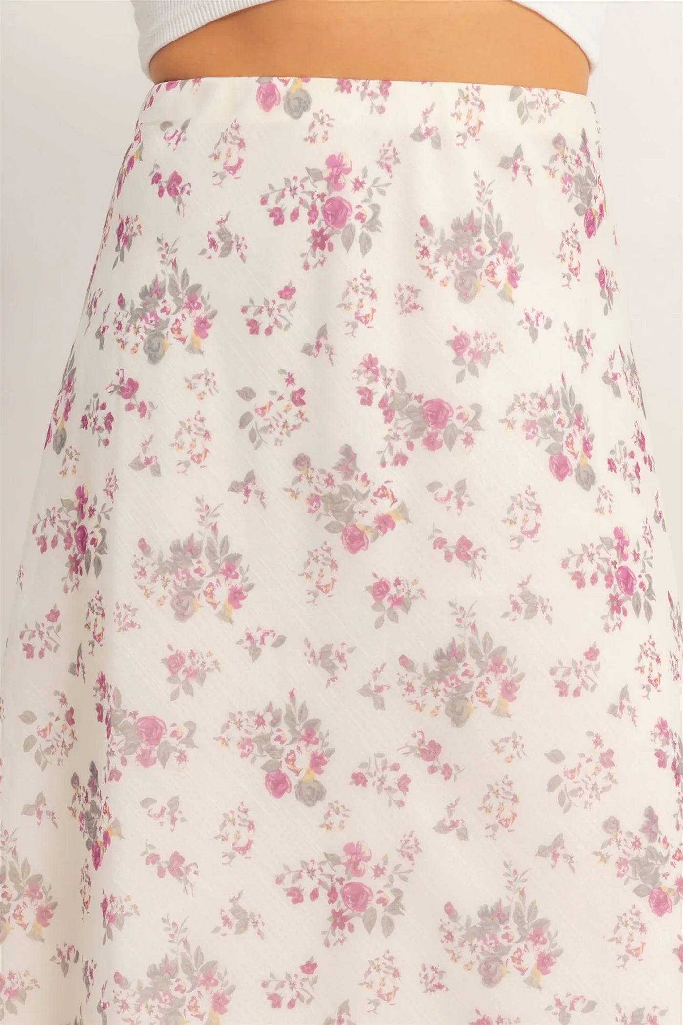 HF Floral Print Bias Skirt