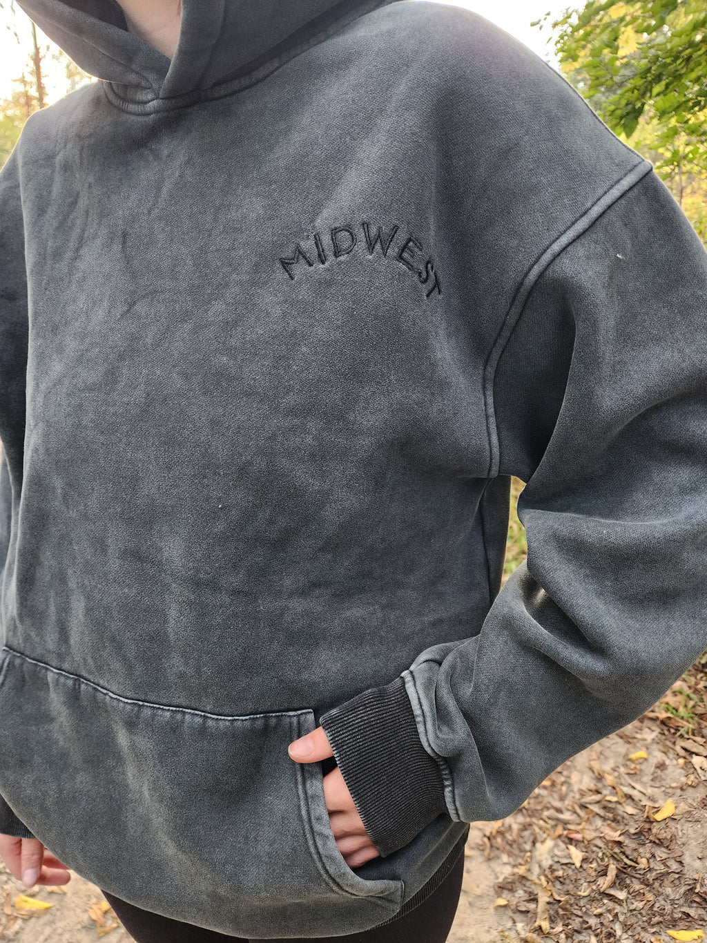 Mineral Washed Embroidered Midwest Hoodie