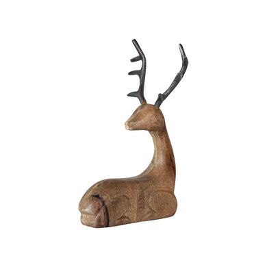 Laying Wooden Deer