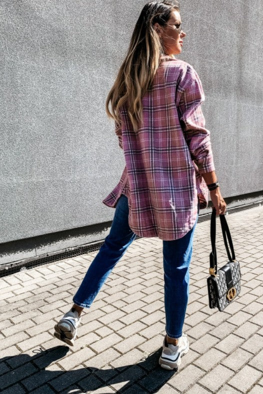 Pink Plaid Shacket