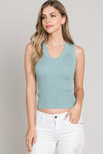 Load image into Gallery viewer, Ribbed Knit Vneck Tank