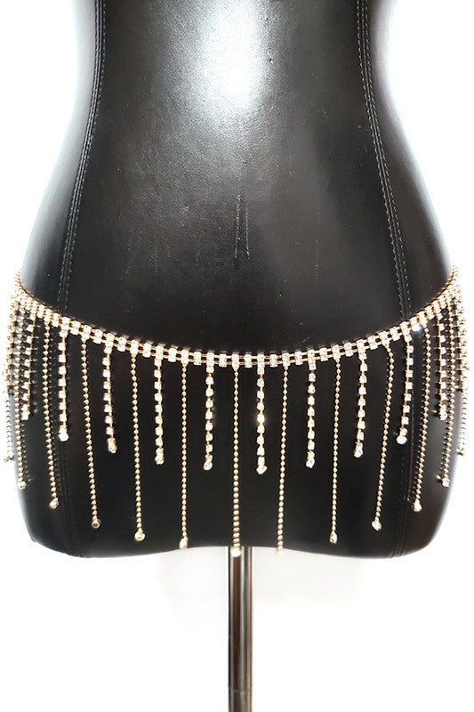 Rhinestone Fringe Belt