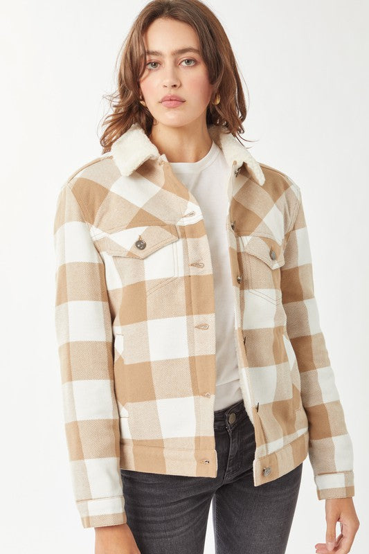 Taupe Buffalo Check Jacket