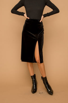 Velvet Midi Skirt