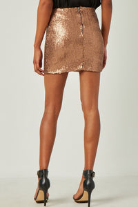 Bronze Sequin Mini Skirt