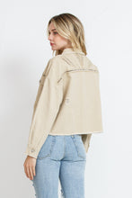 Load image into Gallery viewer, Stitch Detail Crop Distressed Jacket