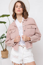 Load image into Gallery viewer, Stitch Detail Crop Distressed Jacket