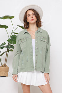 Distressed Snap Jacket