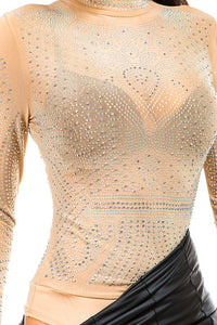 Mesh & Rhinestone Bodysuit