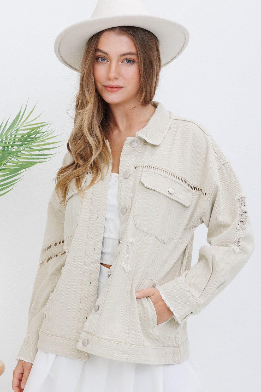 Distressed Snap Jacket