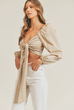 Load image into Gallery viewer, Puff Sleeve Tie Crop
