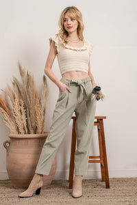 Corduroy Tie Front Pants