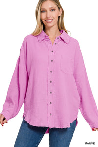 Gauze Linen Button Down