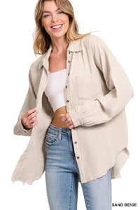 Gauze Linen Button Down