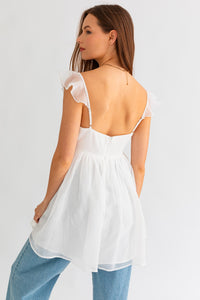 Ruffle Strap Mini Dress