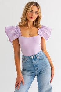 Lavender Ruffled Bodysuit