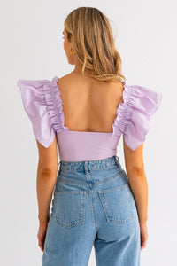 Lavender Ruffled Bodysuit