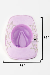 Faux Suede Rhinestone Cowboy Hat