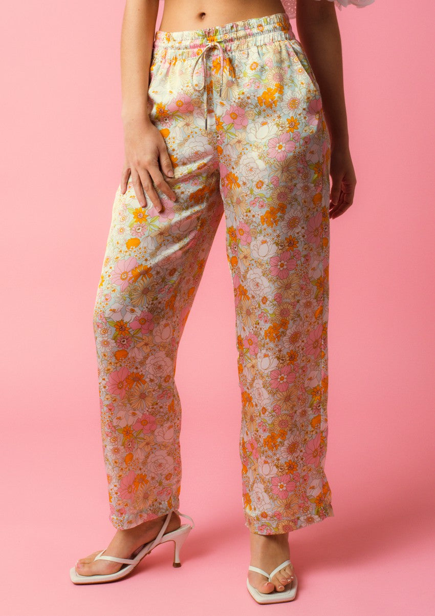 Floral Satin Pants
