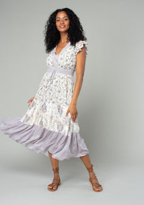Flutter Sleeve Midi Dress