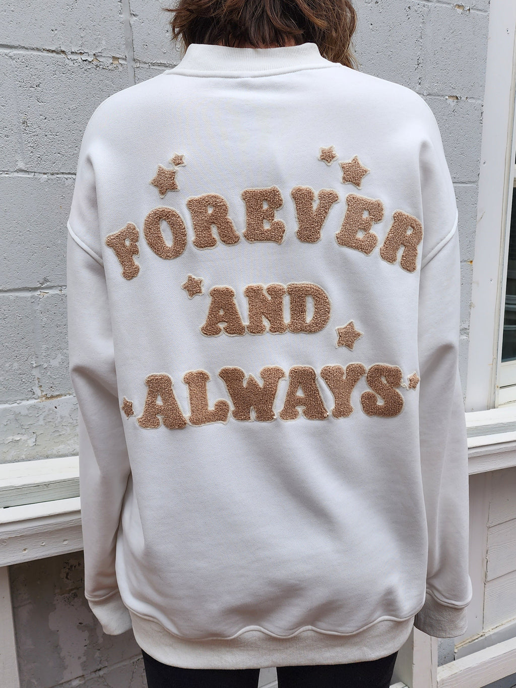 Chenille Embroidered Forever & Always Sweatshirt