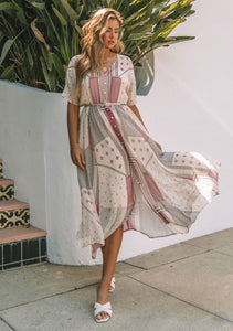 Button Front Midi Dress