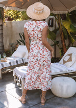 Load image into Gallery viewer, Pink Floral Cap Sleeve Dress