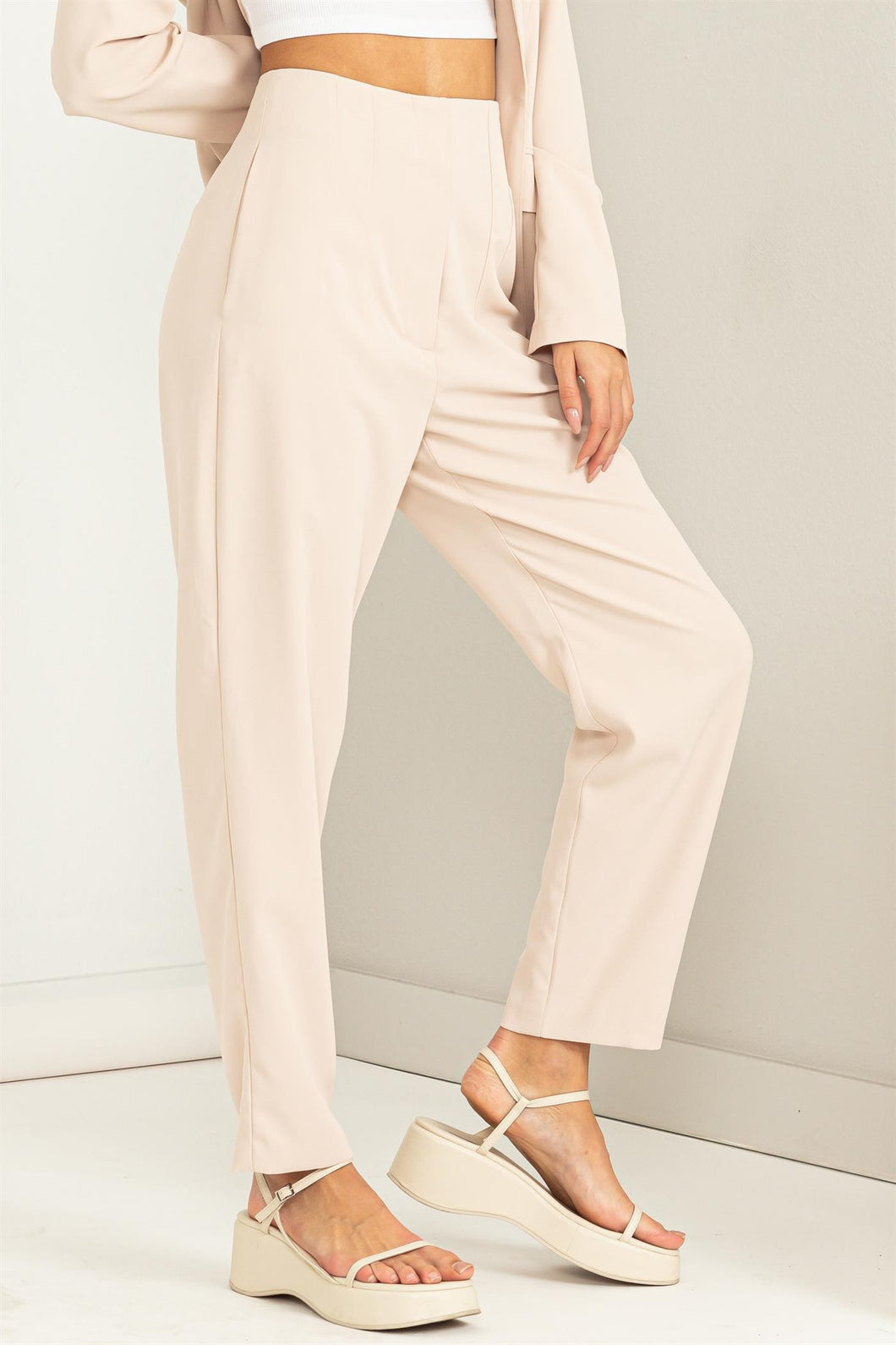 Beige High Waisted Pants