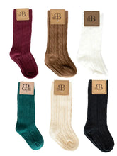 Load image into Gallery viewer, Kids Knee High Cable Socks