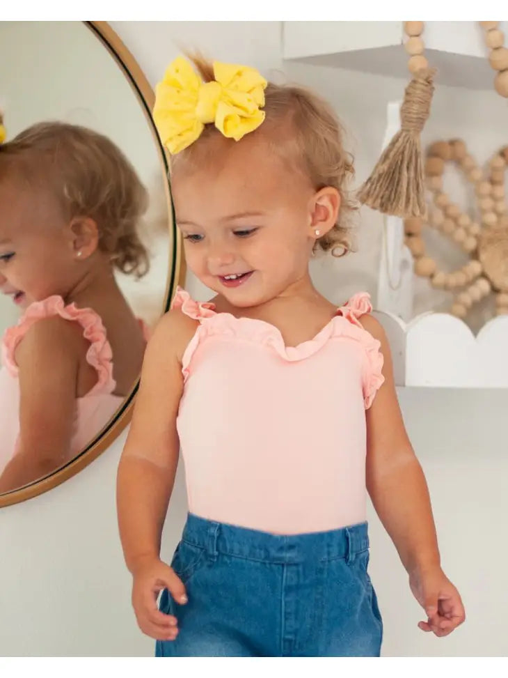 Pink Ruffle Tank Leotard