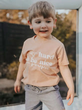 Load image into Gallery viewer, Play Hard and Be Nice Kids Tee
