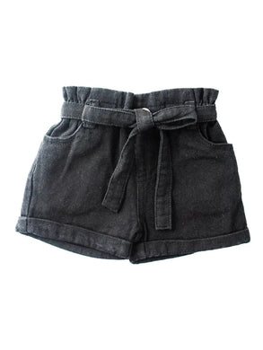 Kids Tie Waist Denim Shorts