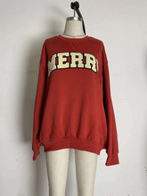 Load image into Gallery viewer, Chenille Embroidered Merry Sweatshirt