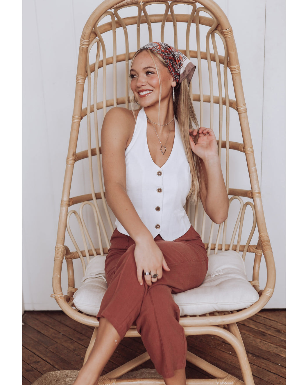Linen Halter Vest