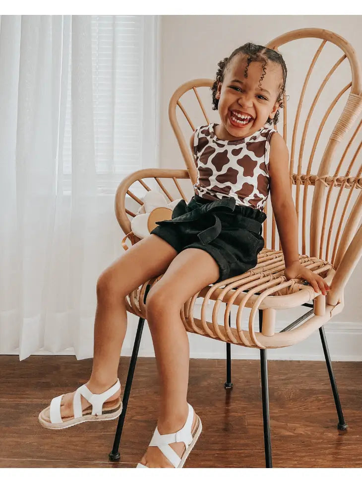 Kids Tie Waist Denim Shorts