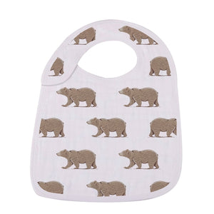 Goodnight bear snap bib set