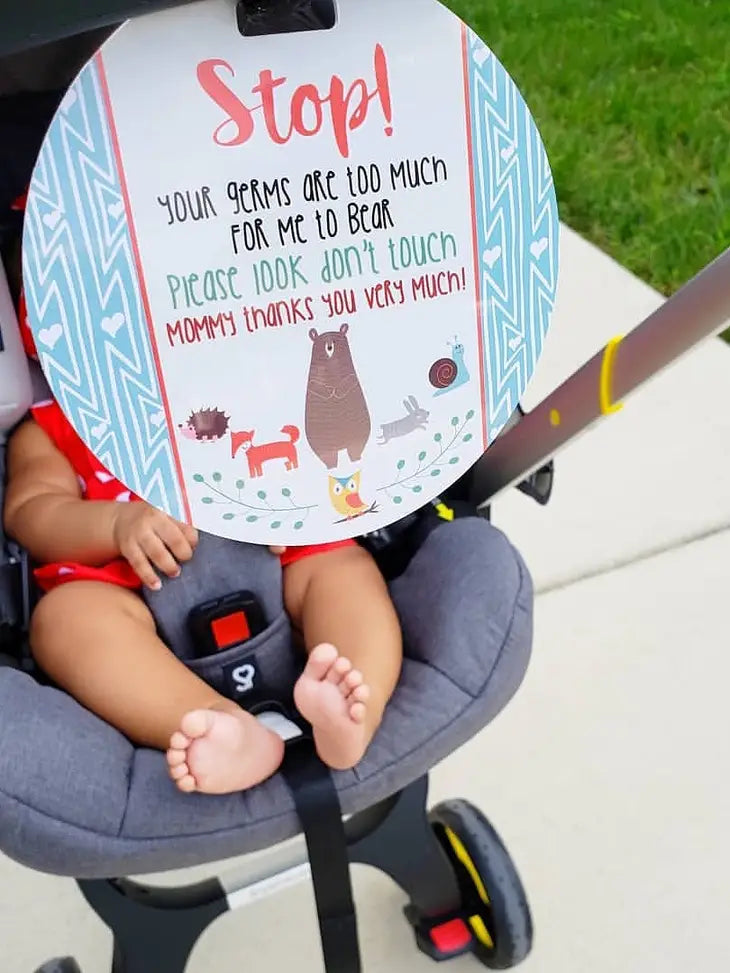 Woodlands No Touching Baby carseat/stroller tag