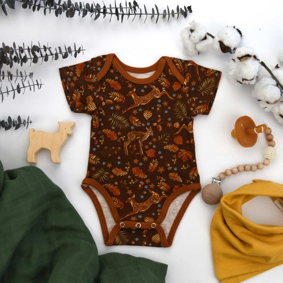 Organic cotton fawn onesie