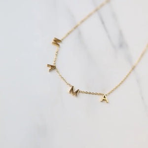 MAMA block necklace