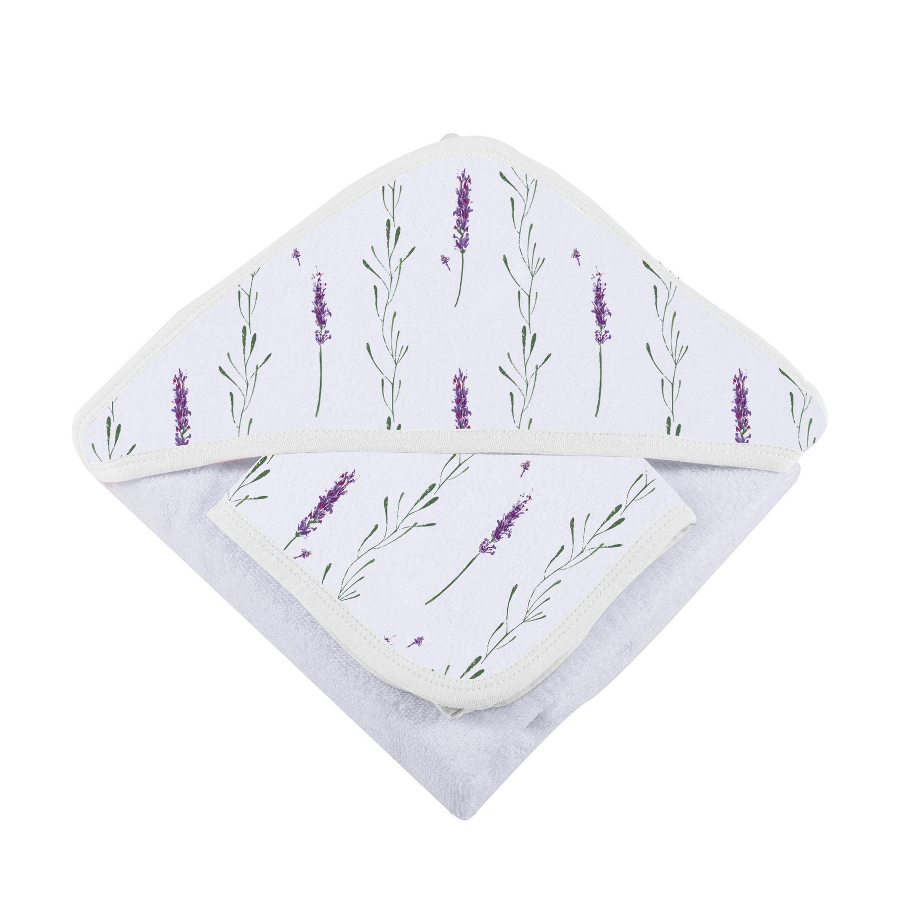 Lavender stem hooded towel/wash cloth
