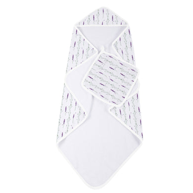 Lavender stem hooded towel/wash cloth