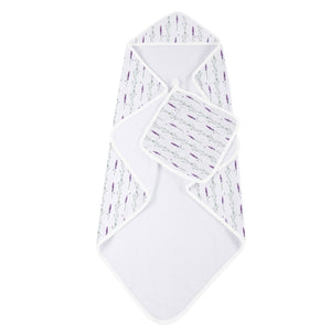 Lavender stem hooded towel/wash cloth
