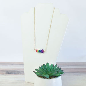 Rainbow stone necklace