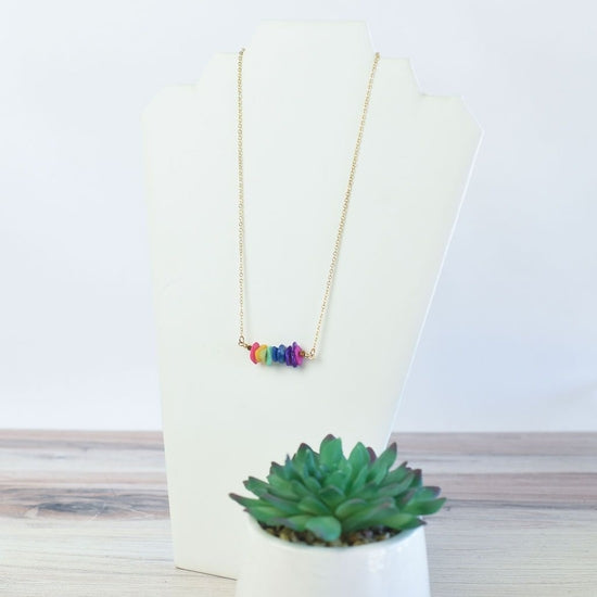 Rainbow stone necklace