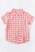 Boys Red Plaid Shirt