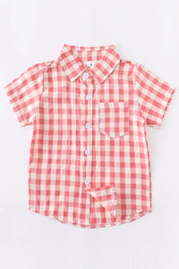 Boys Red Plaid Shirt