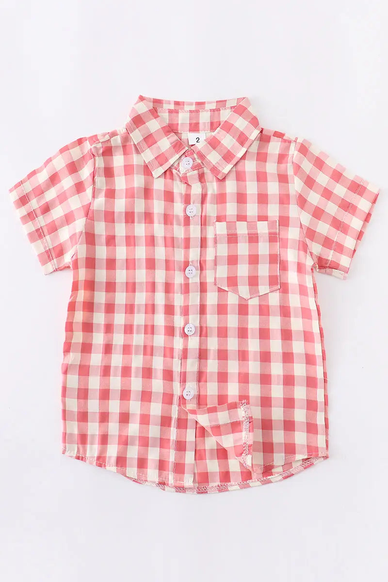Boys Red Plaid Shirt