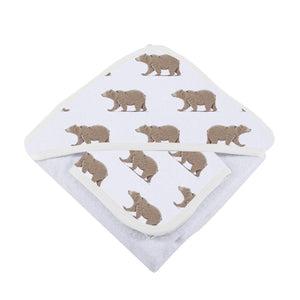 Goodnight bear hooded towel/wash cloth set