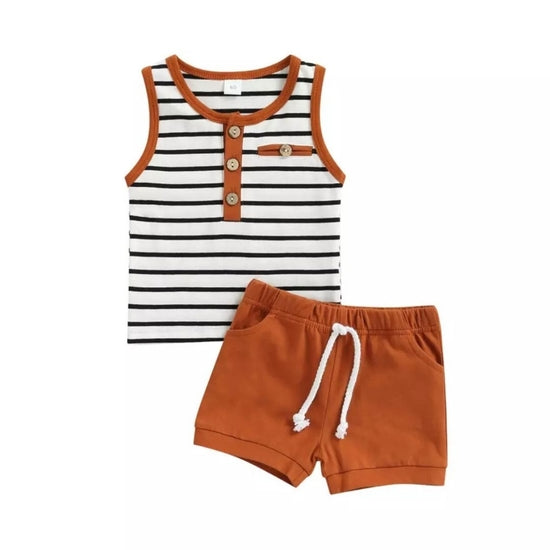 Stripes Two Piece Short Set